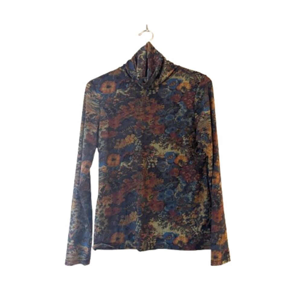 Tahari Floral Turtleneck Top